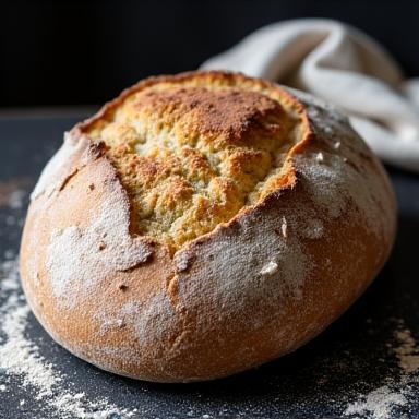 Artisan sourdough bread loaf with a crispy crust