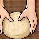 Icon of hands kneading dough, representing artisan craftsmanship.
